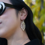 Sculptured Leaf Drop Earrings