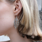 Sculptured Leaf Drop Earrings