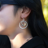 Spinning Hoop Drop Earrings