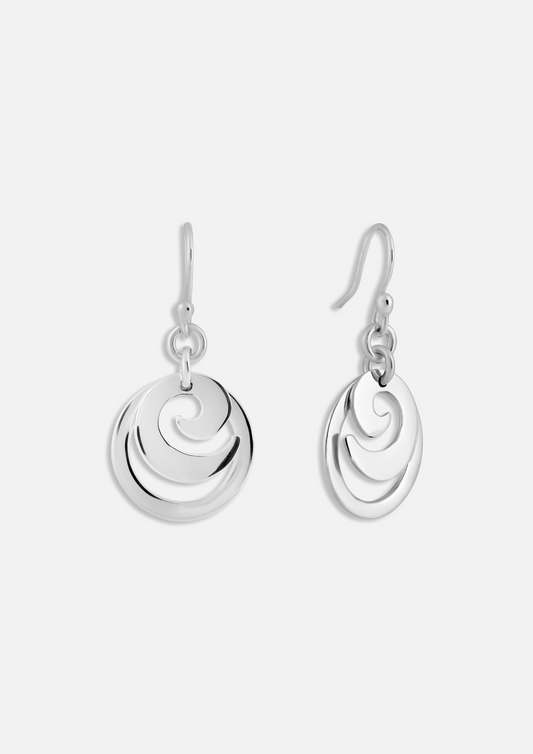 Spiral Circle Drop Earrings