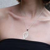 Sculptured Leaf Pendant Necklace