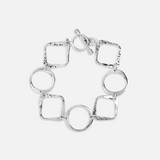 Textured Squares & Circles Bracelet