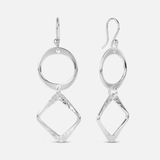 Textured Squares & Circles Drop Earrings