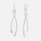 Hammered Wishbone Dangly Earrings