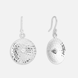 Disc Hammered Circle Dangly Earrings