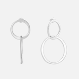 Double Circle Hoop Stud Earrings