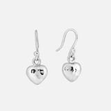 Hammered Heart Drop Earrings