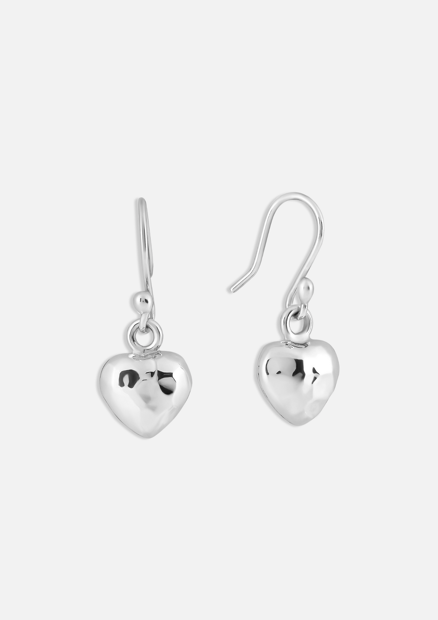 Hammered Heart Drop Earrings